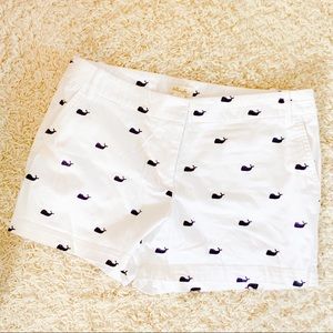 Whale pattern chino shorts